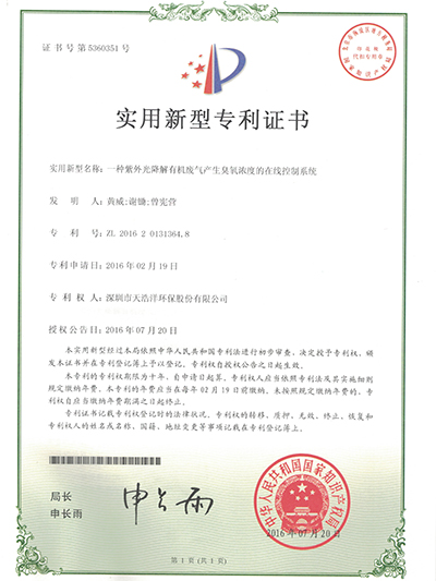 紫外光降解控制系統專(zhuān)利